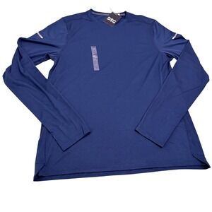 DSG Stride Long Sleeve Run Tee Mens Medium University Navy Reflective NWT